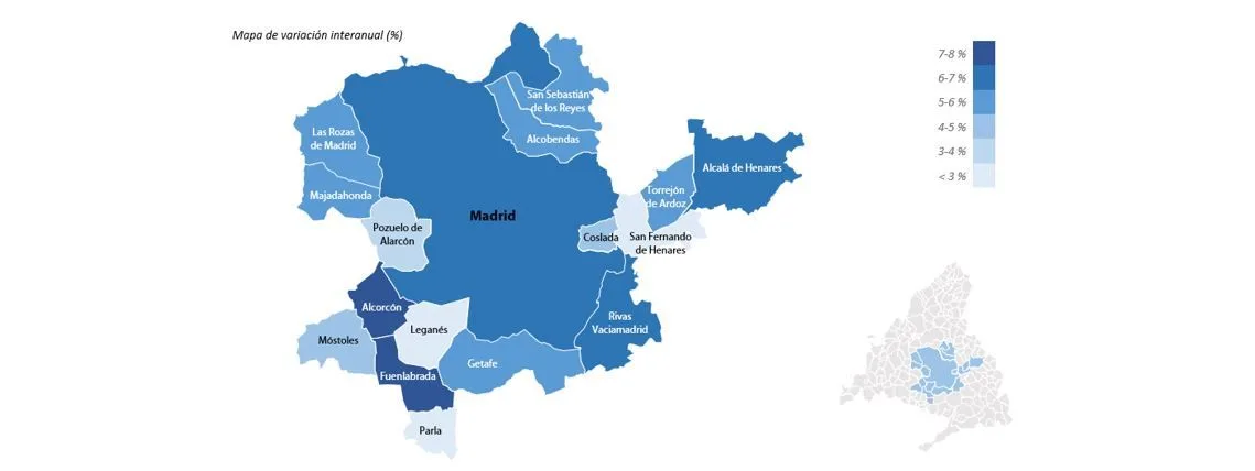 Desaceleración de precios en el área metropolitana de Madrid