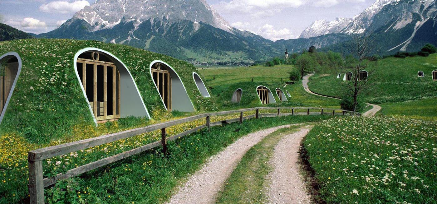 Casas ecológicas al estilo Hobbit integradas con la naturaleza